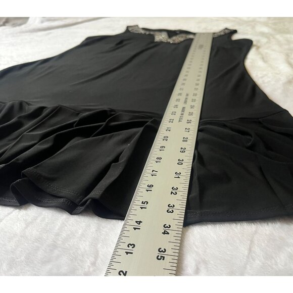 White House Black Market Womens Sleeveless Pleated Hem Mini Dress Medium Beaded - Picture 10 of 13